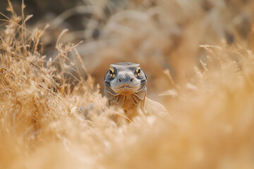 A Komodo Dragon on the Hunt in Komodo National Park v2