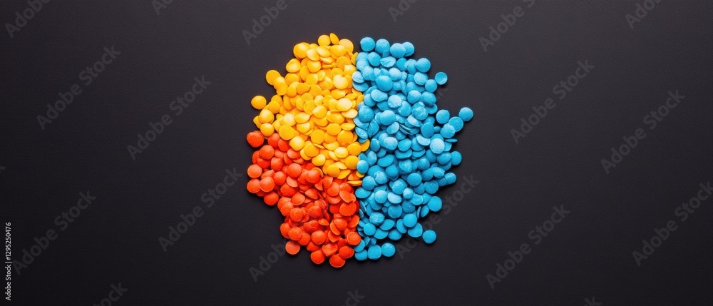 Aufkleber chromatic data visualization bold gradient pills illustrating modern analytics, digital innovation, 