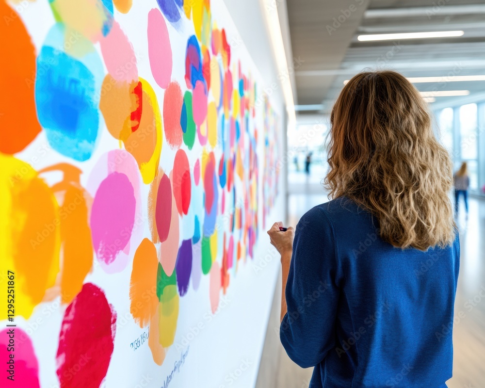 Poster chromatic collaboration innovative workplace design empowers creative visualization and team engagem
