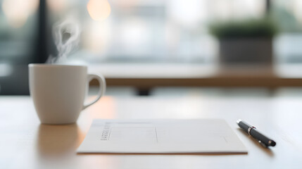 A meticulously organized smart goal-setting worksheet rests on a smooth wooden desk, its sections clearly labeled for specific, measurable, achievable, relevant, and time-bound goals. A sleek black