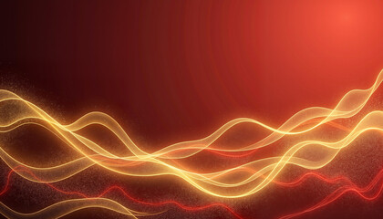 Fototapeta premium Abstract golden light waves on dark background
