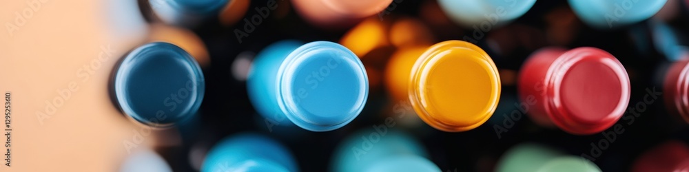 Poster vibrant color palette exploration modern design trends in blurred cylindrical forms - creative visua
