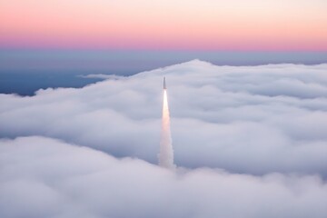 Quantum Horizon Next-Gen Space Exploration Breakthrough - Ethereal Rocket Launch Symbolizing Human Potential and Technological Frontier Expansion