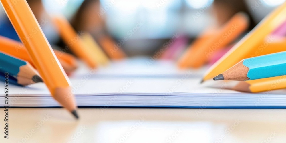 Aufkleber Mindful Learning Essentials Gen Z Study Strategies with Vibrant Color-Coded Pencils - Innovative Educational Productivity and Creative Workspace Design