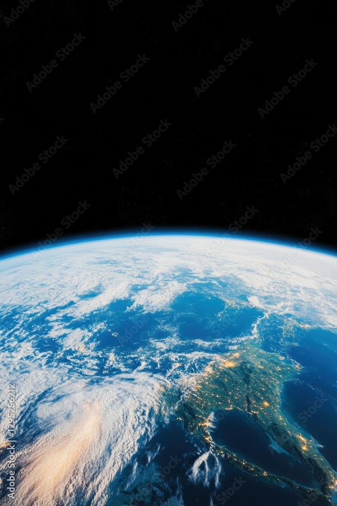Poster quantum connectivity visualized next-gen global network infrastructure mapping earths luminous inter