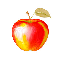 2025 red apple with leaf PNG