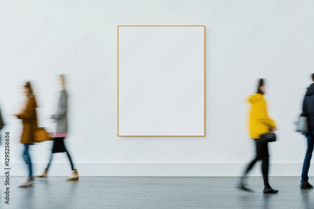 Poster urban minimalist mockup dynamic professional motion blur canvas showcasing modern workplace flexibil