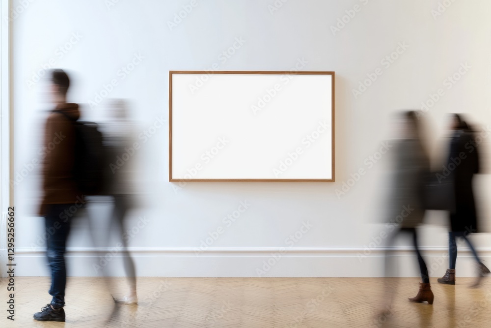 Poster minimalist gallery mockup soft urban motion blur meets tranquil white wall design for modern content