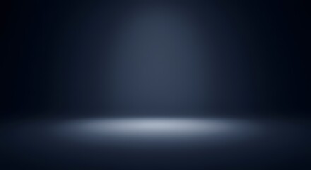Fototapeta premium Elegant Dark Blue Studio Background with Soft Light and Subtle Gradient