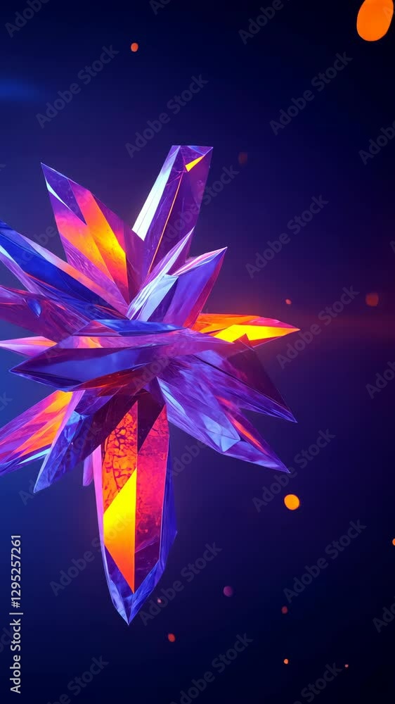 Poster vibrant crystal formation with sharp edges glowing against a dark background captures attention and 