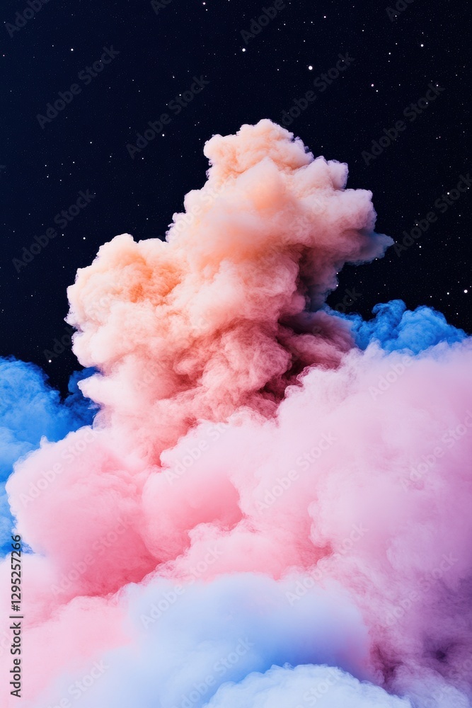 Aufkleber ethereal gradient cloud explosion aesthetic digital art visualizing emotional transition and contemp