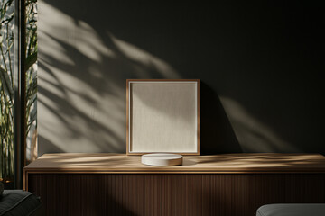 Modern Interior Design Mockup with Dark Theme