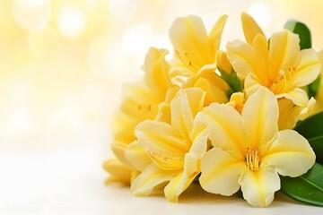 Obraz premium Stunning Bouquet of Yellow Azaleas Close Up