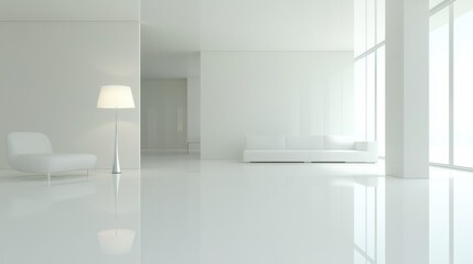 Modern Minimalist Interior with Soft Lighting