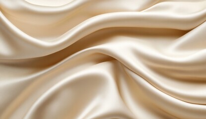 Obraz premium Cream silk fabric draped elegantly