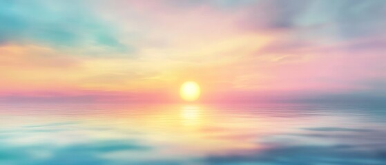 Obraz premium Blurred background of a sunrise over the ocean.