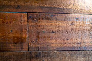 Close-Up View of Rustic Wooden Plank with Natural Texture and Grain