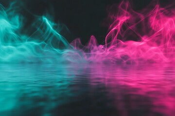 Abstract Neon Smoke Reflection