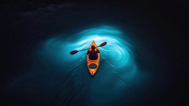 Immersive Eco-Adventure Bioluminescent Kayaking Reveals Mesmerizing Nighttime Seascape - Sustainable Travel Experience for Mindful Explorers