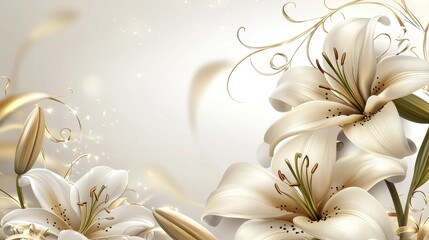 Elegant White Lilies with Gold Accents Luxurious Floral Design