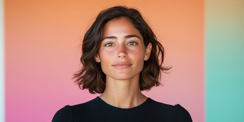 Minimalist Portrait with Vibrant Gradient Background Modern Corporate Identity for Young Professionals in Tech and Creative Industries