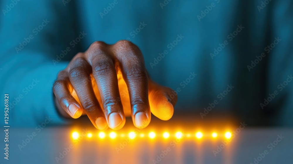 Aufkleber Futuristic Touchless Interface Sleek Interactive LED Panel for Modern Office and Tech Spaces - Enhancing Digital Interaction with Minimalist Design