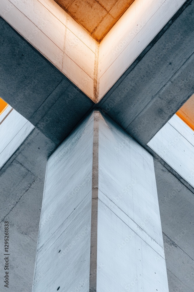 Poster minimalist architectural geometry futuristic concrete structure for modern commercial spaces - innov