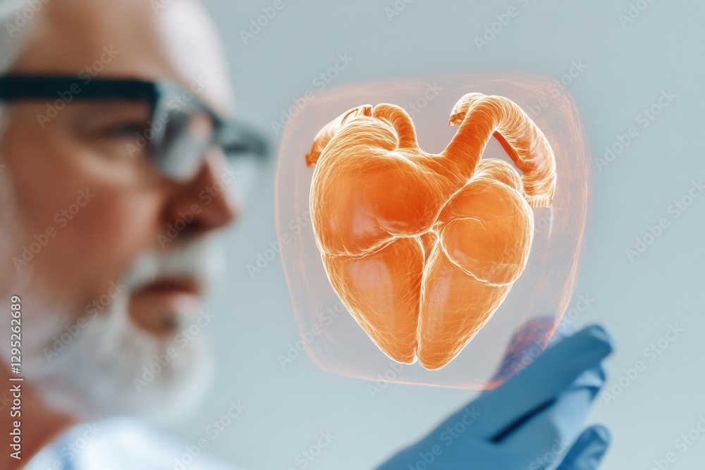 Aufkleber Futuristic Medical Consultation Holographic Heart Projection for Patient Education in Tech-Savvy Healthcare Environments - Enhancing Understanding with Immersive Interfaces