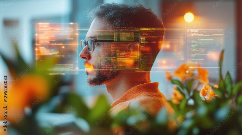 Poster Sleek Cybersecurity Workspace Tech Professionals Analyzing Digital Dashboards in Contemporary Office for Enhanced Data Protection and IT Innovation