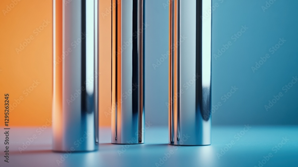 Poster Ethereal Data Drives Blurred Metal and Gradient Cables - High-Resolution Abstract for Innovative Tech Branding and Digital Marketing in Business Environments