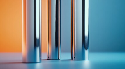 Fototapeta premium Ethereal Data Drives Blurred Metal and Gradient Cables - High-Resolution Abstract for Innovative Tech Branding and Digital Marketing in Business Environments
