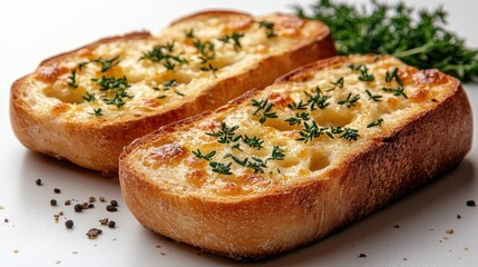garlic bread isolated on transparent background