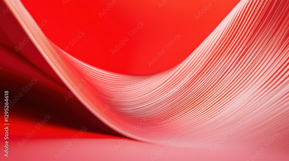Poster Vibrant Abstraction in Contemporary Cafe Marketing Curved Red Patterns for Dynamic Branding and Visual Storytelling - Modern Art in Premium Coffee Advertising