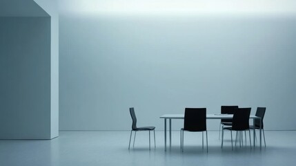 Executive departures with a corporate meeting room table and empty chairs. Featuring leadership change and strategic transition