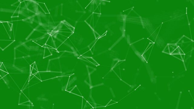 Animation of triangle Plexus on green screen background 4k