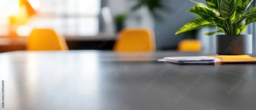 Aufkleber modern wellness workspace display innovative gray laminate conference table surface with biophilic d