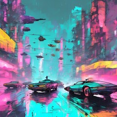 Abstract colorful background with graffiti