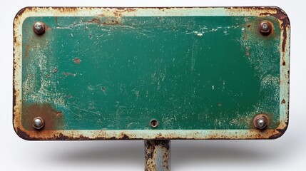 green blank traffic sign isolated,studio background