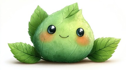 green leaf isolated catoon