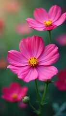Obraz premium Close up of cosmos flowers with soft focus natural background, plants, natural