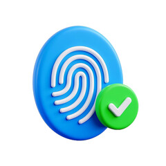 fingerprint authentication 3d icon