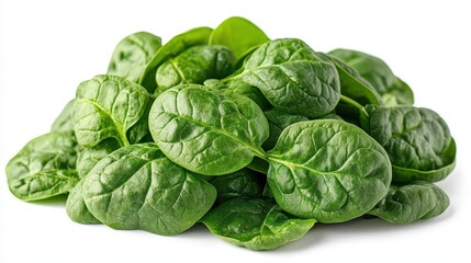 Obraz premium green spinach isolated on transparent background