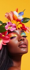 Obraz premium Vibrant Easter Bloom Avant-Garde Spring Beauty Editorial Celebrating Millennial Creativity and Festive Fashion Fusion