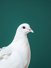 Fototapeta premium Minimalist Spring Equinox Serenity White Dove Symbolizing Renewal, Peace, and Wellness Trends in Contemporary Design Imagery
