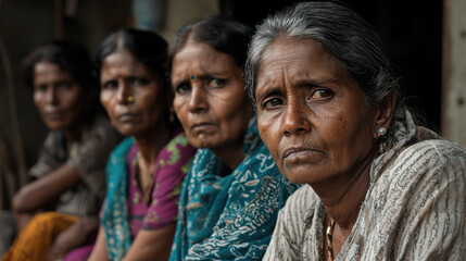 Women sitting together, expressing deep contemplation and resilience