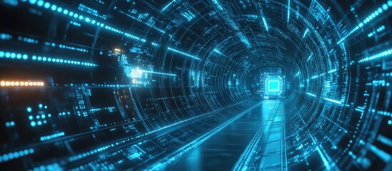 Fototapeta premium Digital Tunnel Futuristic Technology