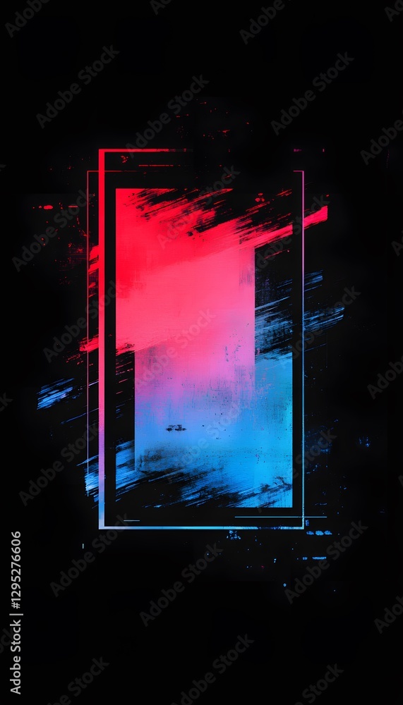 Poster abstract rectangle shape with gradient colors on black background
