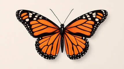 Fototapeta premium A detailed image of a butterfly with orange and black wings