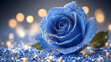 blue rose flower bud ultra detailed macro