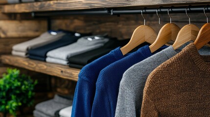 Obraz premium Elevated E commerce Clothing Display in Minimalist Retail Space